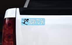 10in x 3in Born To Ski Skiing Bumper magnet Vinyl magnetic magn