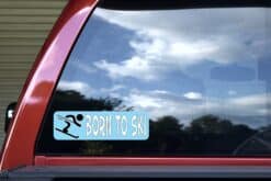 10in x 3in Born To Ski Skiing Bumper Sticker Vinyl Decal Window