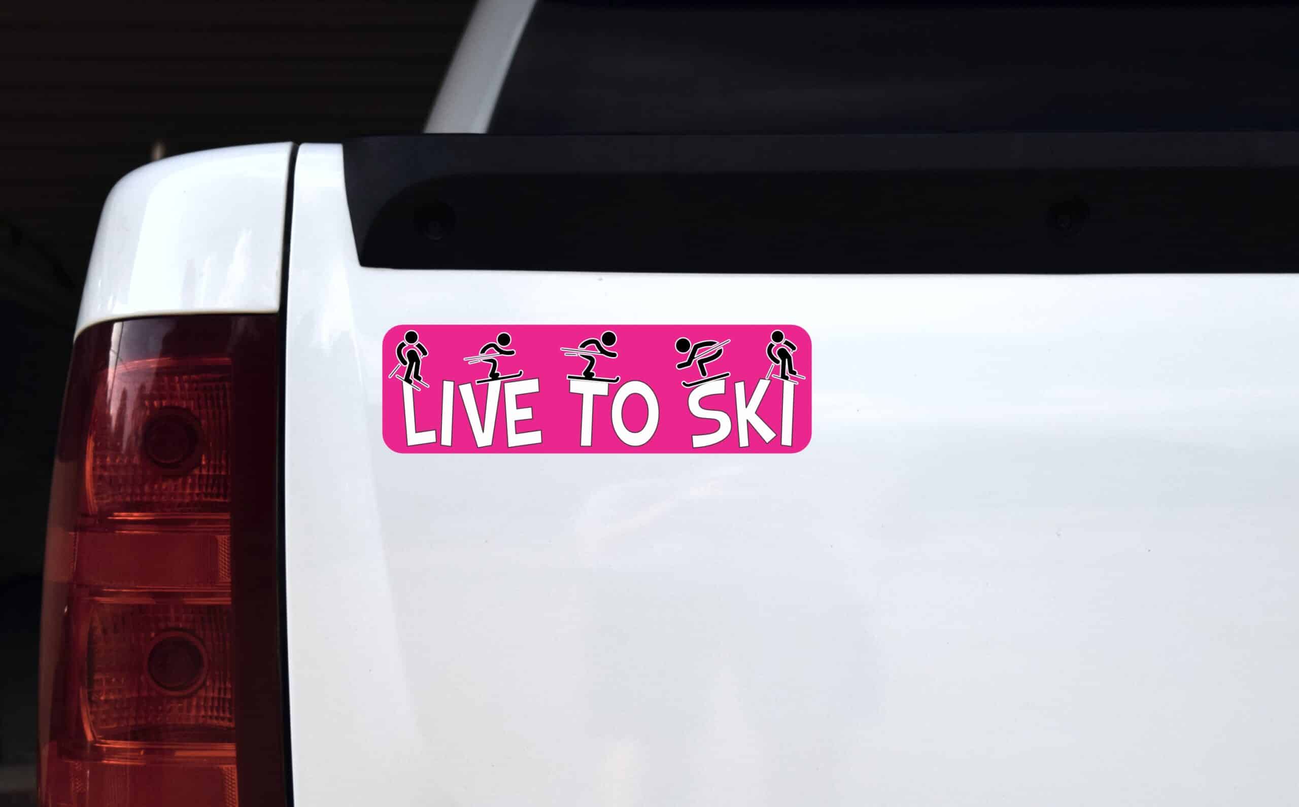 10in x 3in Live to Ski Skiing Bumper magnet Vinyl magnetic magn