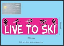 10in x 3in Live to Ski Skiing Bumper Sticker Vinyl Decal Window