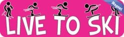 10in x 3in Live to Ski Skiing Bumper magnet Vinyl magnetic magn