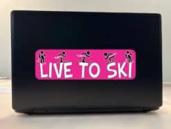 10in x 3in Live to Ski Skiing Bumper Sticker Vinyl Decal Window