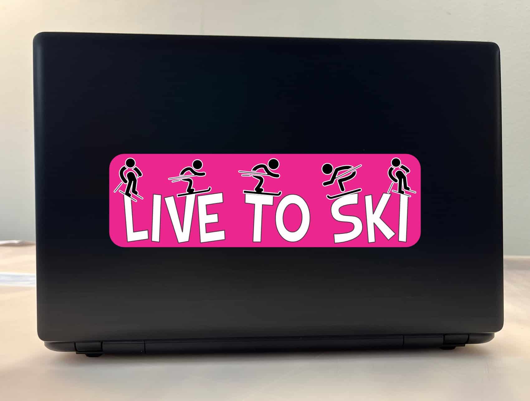 10in x 3in Live to Ski Skiing Bumper Sticker Vinyl Decal Window