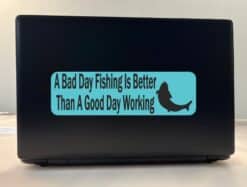 10in x 3in A Bad Day Fishing Bumper Sticker Vinyl Decal Window Stickers Ski Decals