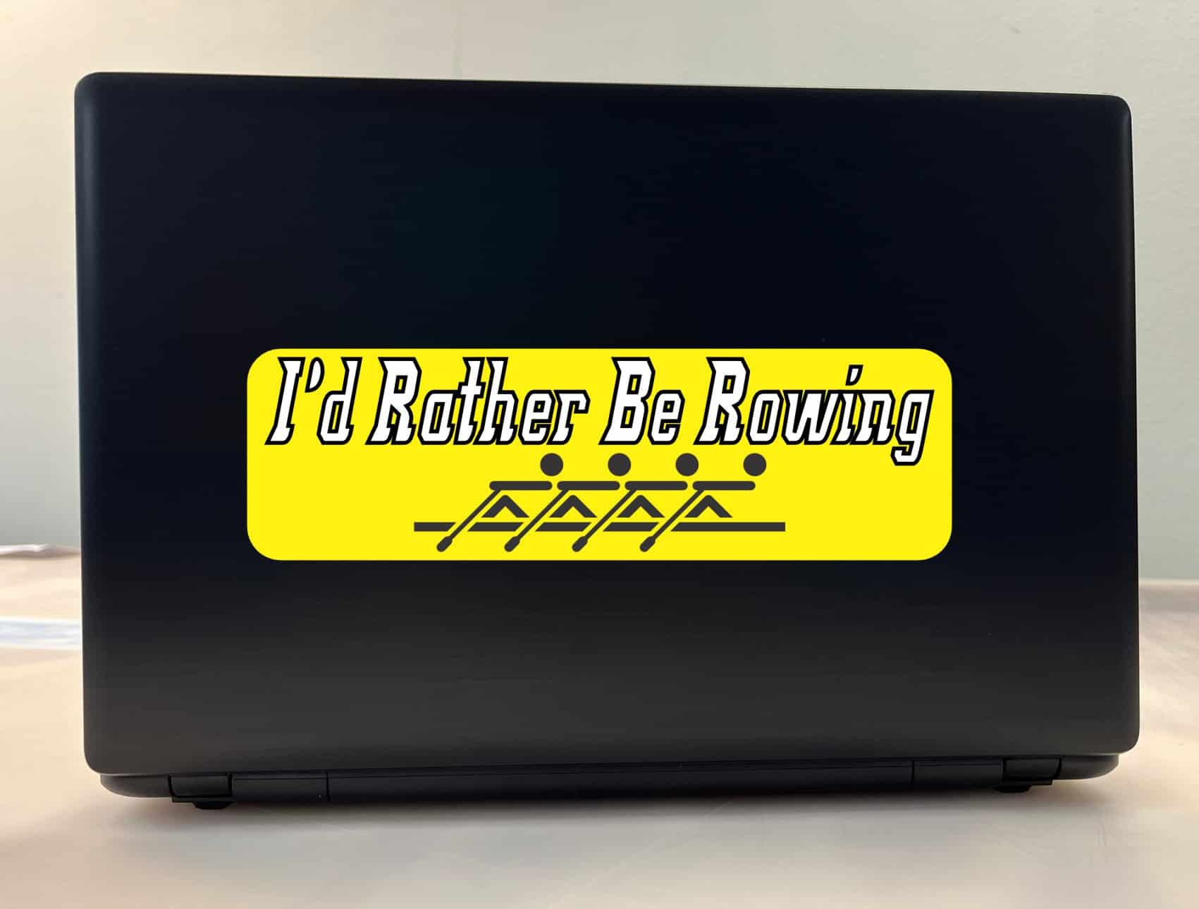 10in x 3in Id Rather Be Rowing Bumper Sticker Vinyl Decal Window - Image 4
