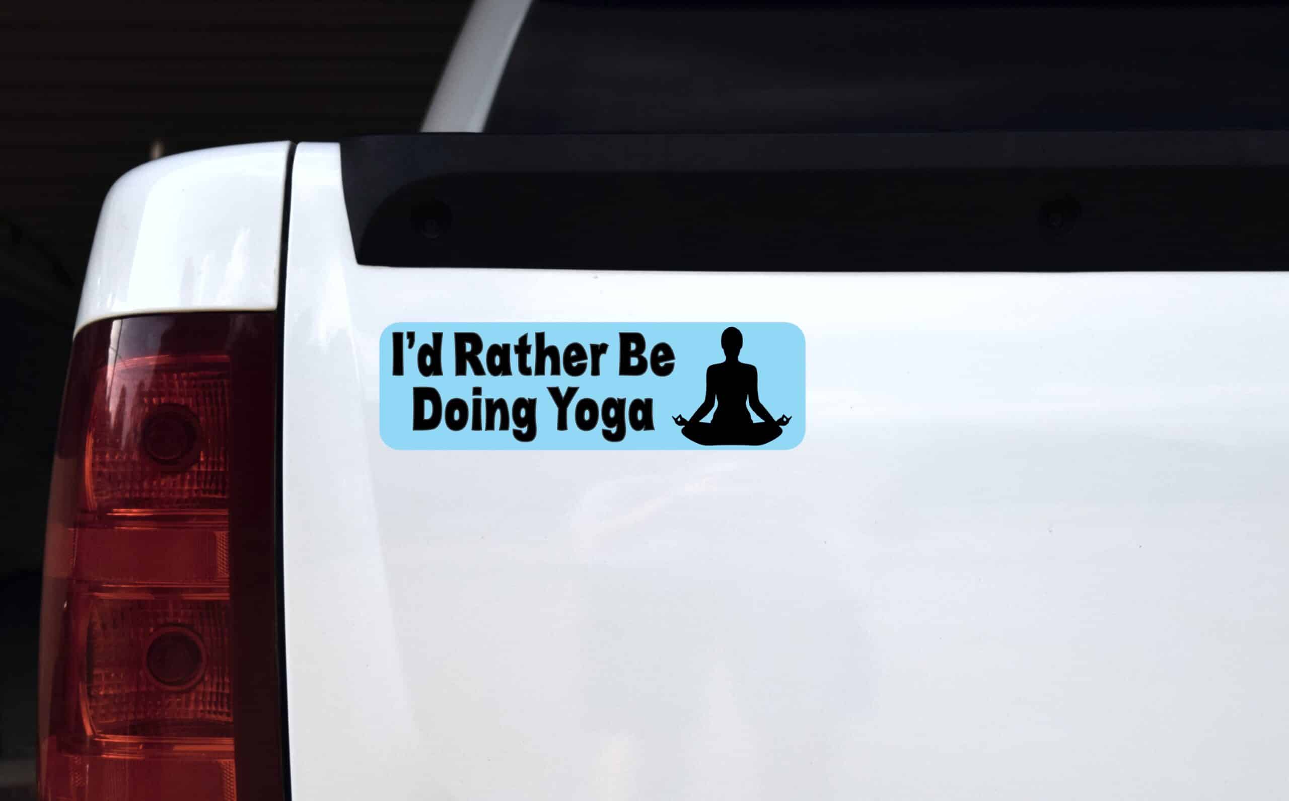 10in x 3in Id Rather Be Doing Yoga Bumper magnet Vinyl magnetic magnets Ski
