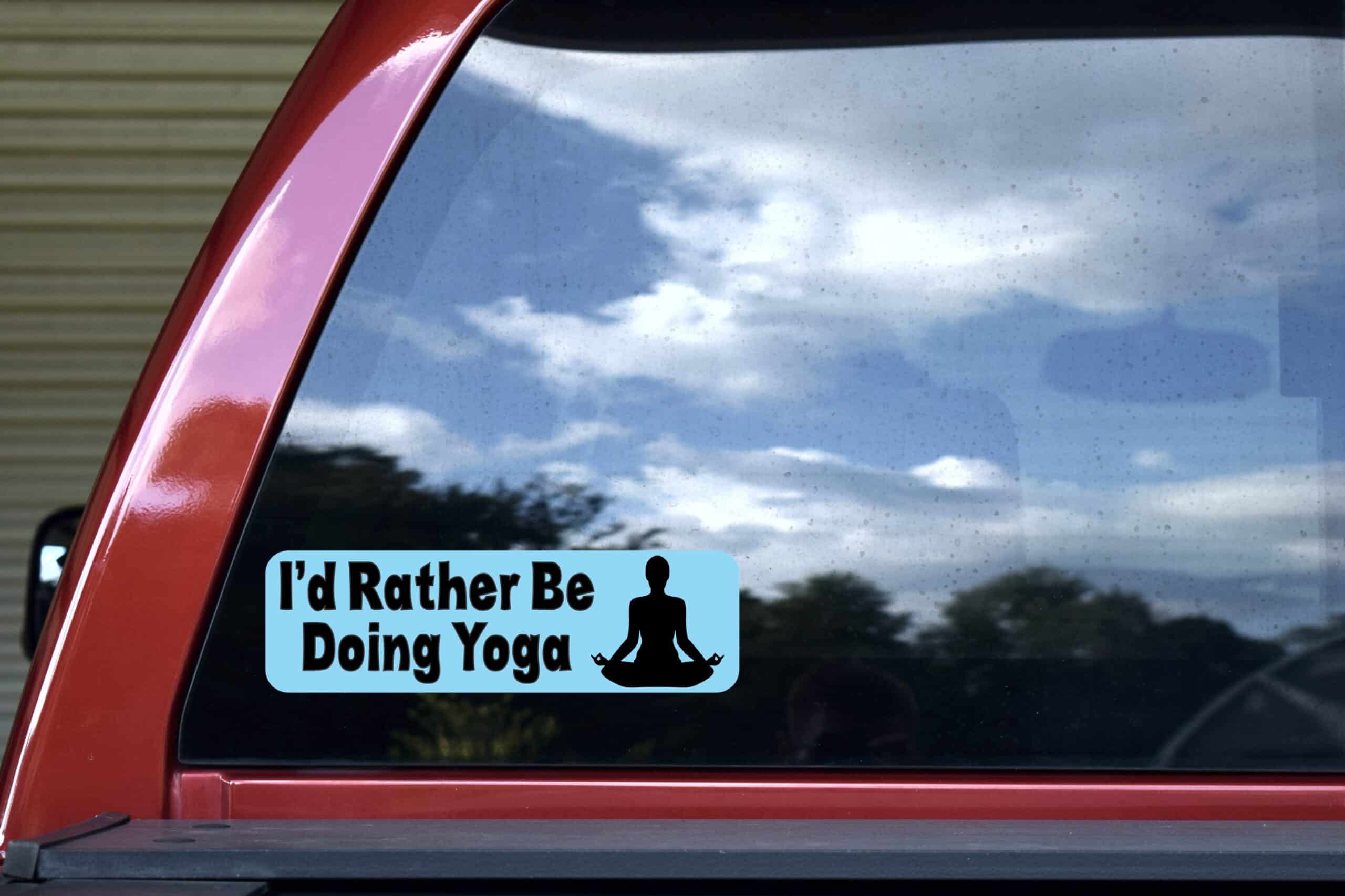10in x 3in Id Rather Be Doing Yoga Bumper Sticker