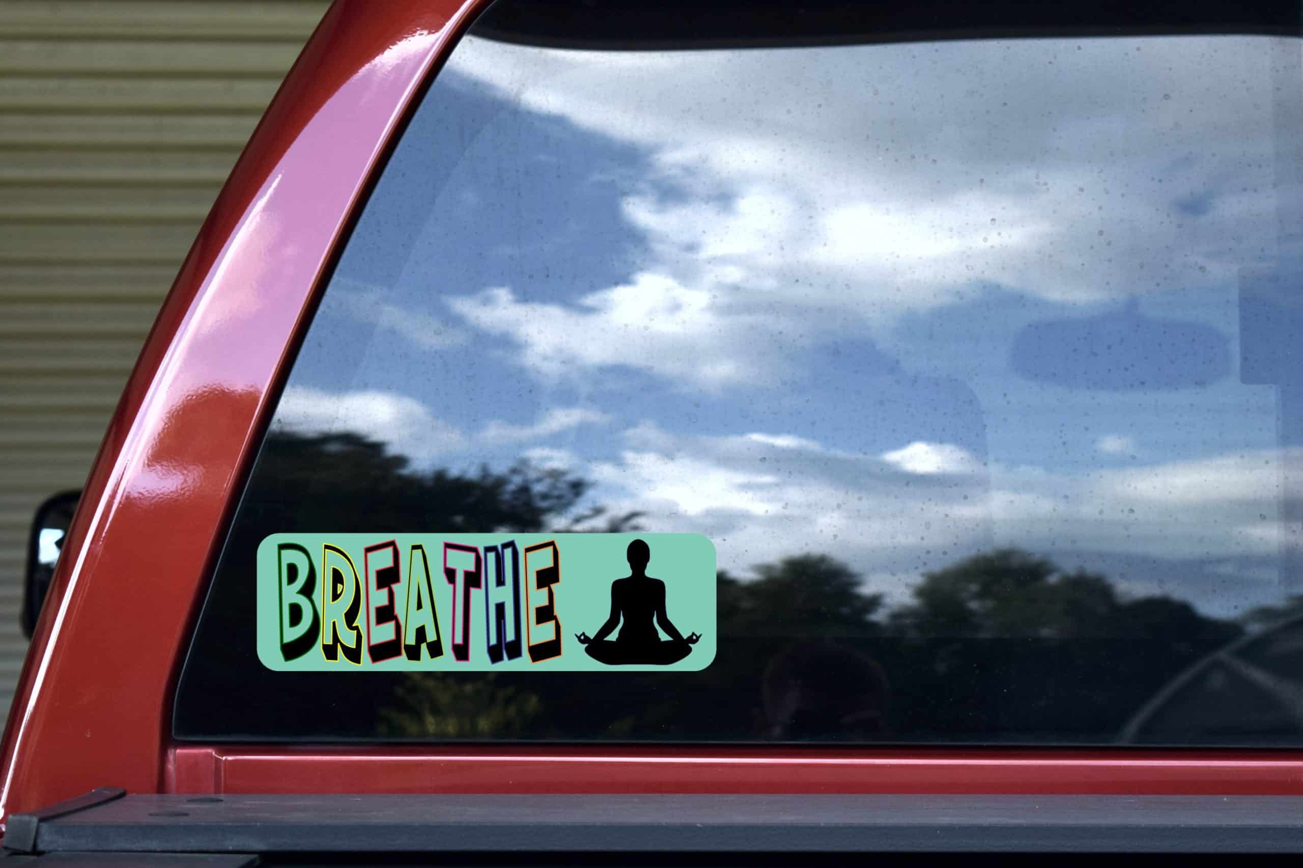 10in x 3in Breathe Yoga Bumper Sticker Vinyl Decal Window Sticke - Image 5