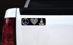 10in x 3in Peace Love Yoga Bumper Sticker Vinyl Decal Window Stickers Decals