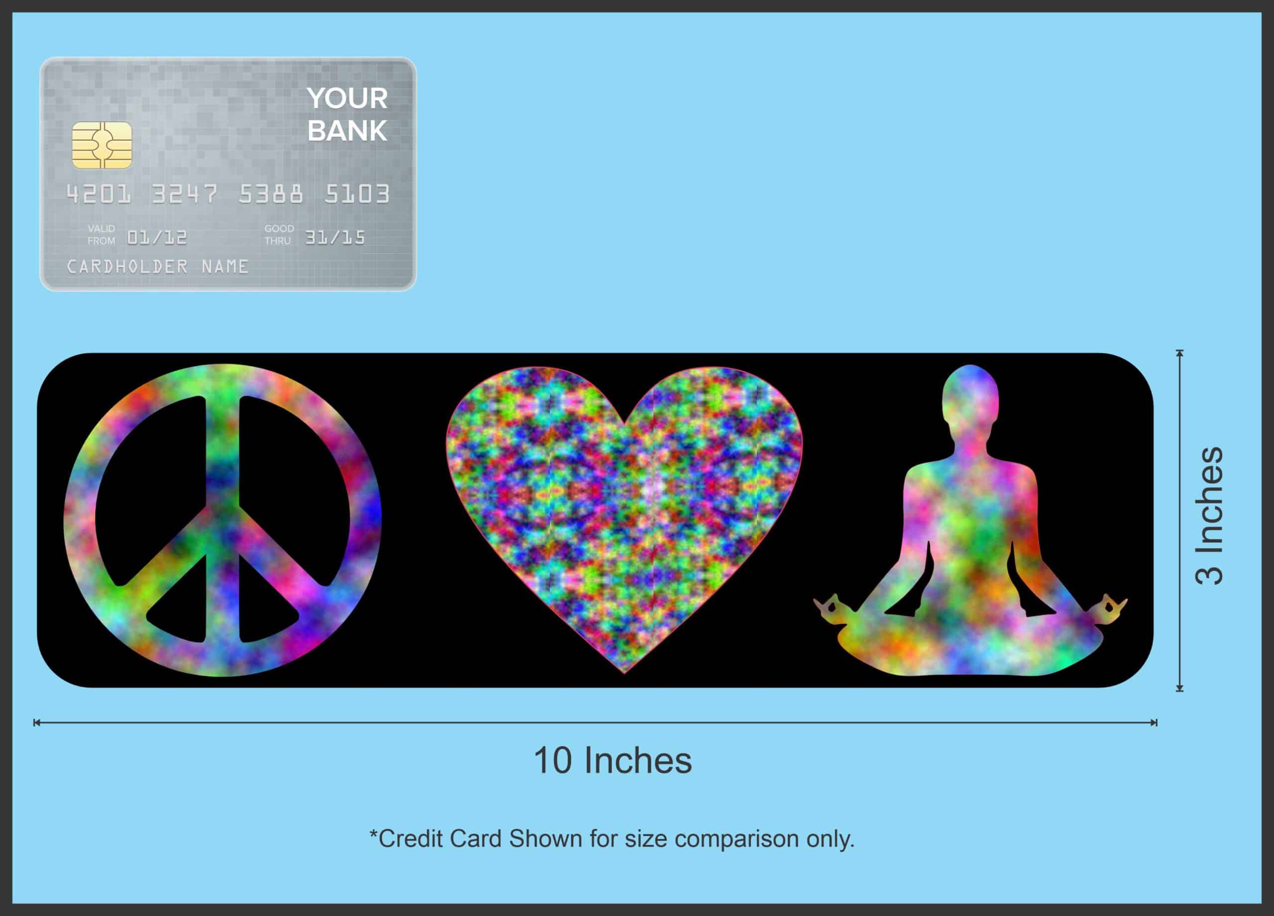 10in x 3in Peace Love Yoga Bumper Sticker Vinyl Decal Window Stickers Decals