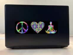 10in x 3in Peace Love Yoga Bumper Sticker Vinyl Decal Window Stickers Decals