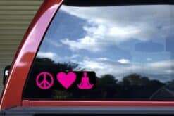 10in x 3in Peace Love Yoga Bumper Sticker Vinyl Decal Window Sti