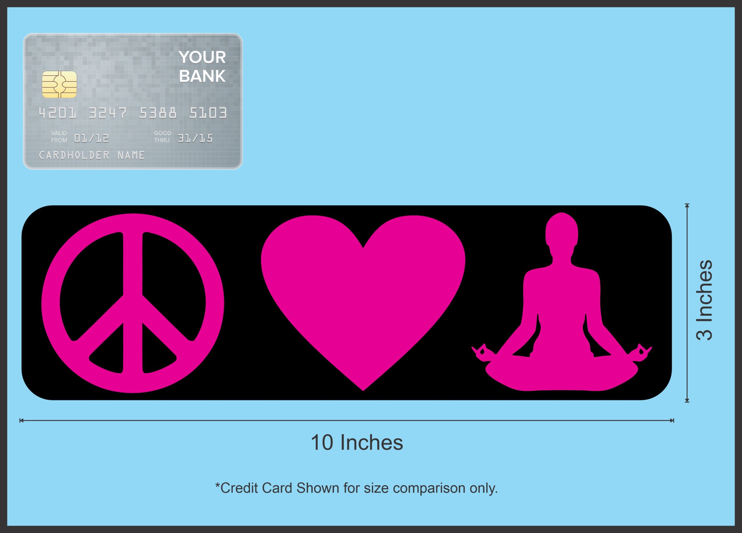 10in x 3in Peace Love Yoga Bumper Sticker Vinyl Decal Window Sti