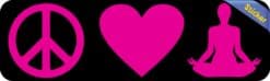 10in x 3in Peace Love Yoga Bumper Sticker Vinyl Decal Window Sti