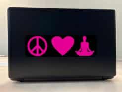 10in x 3in Peace Love Yoga Bumper Sticker Vinyl Decal Window Sti