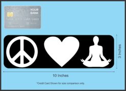 10in x 3in Peace Love Yoga Bumper Sticker Vinyl Decal Window Stickers Ski Decals