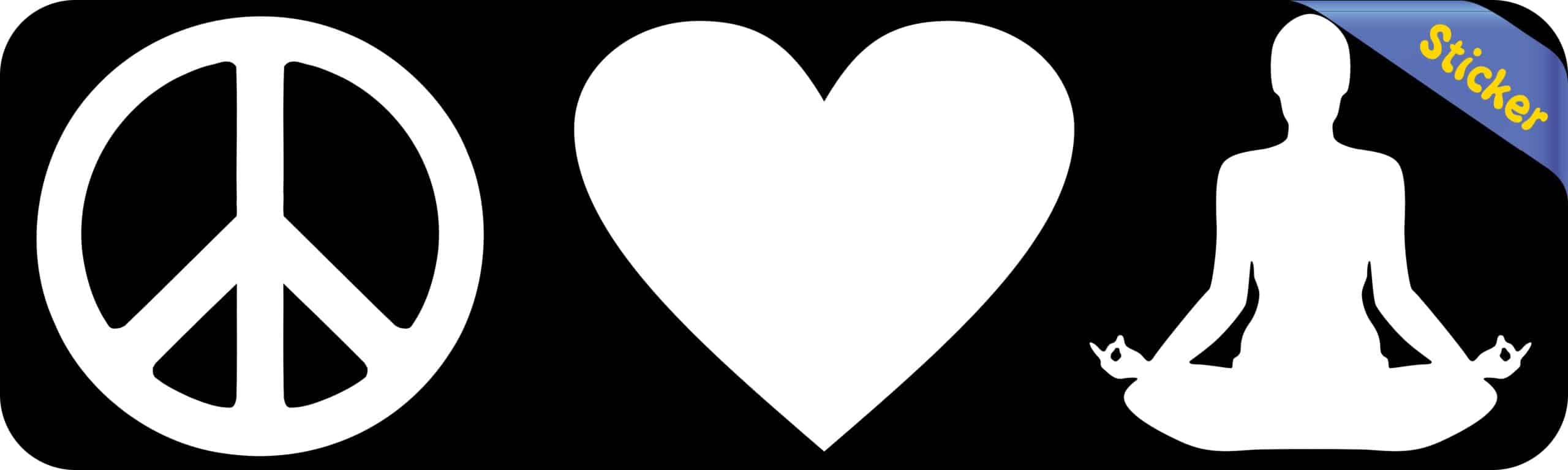 10in x 3in Peace Love Yoga Bumper Sticker Vinyl Decal Window Stickers Ski Decals