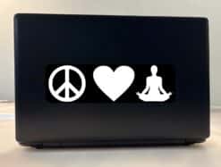 10in x 3in Peace Love Yoga Bumper Sticker Vinyl Decal Window Stickers Ski Decals