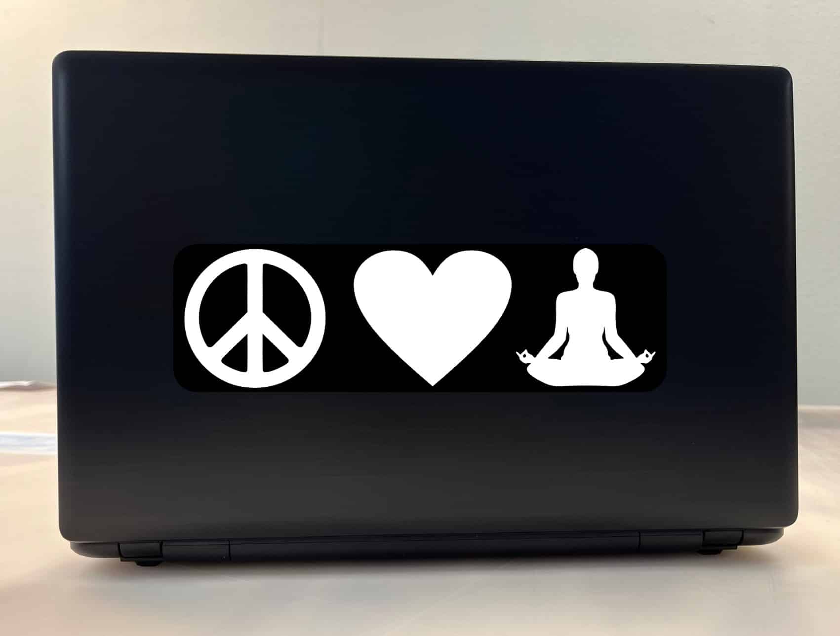 10in x 3in Peace Love Yoga Bumper Sticker Vinyl Decal Window Stickers Ski Decals