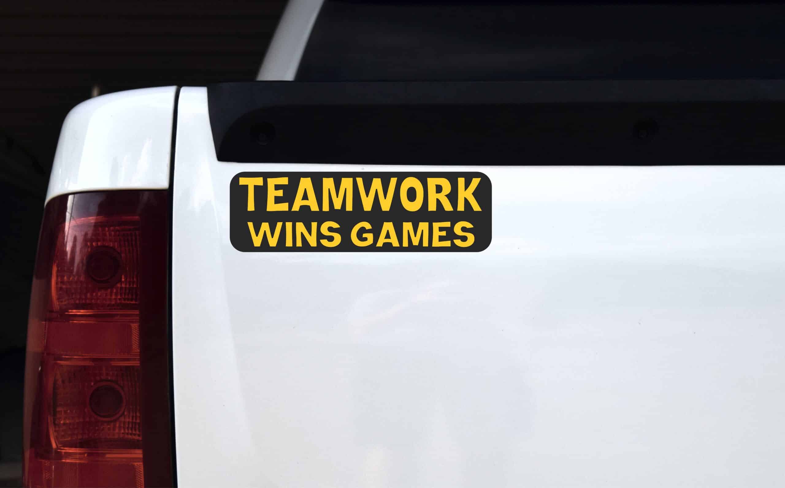 10in x 3in Teamwork Wins Games magnet magnetic magnets