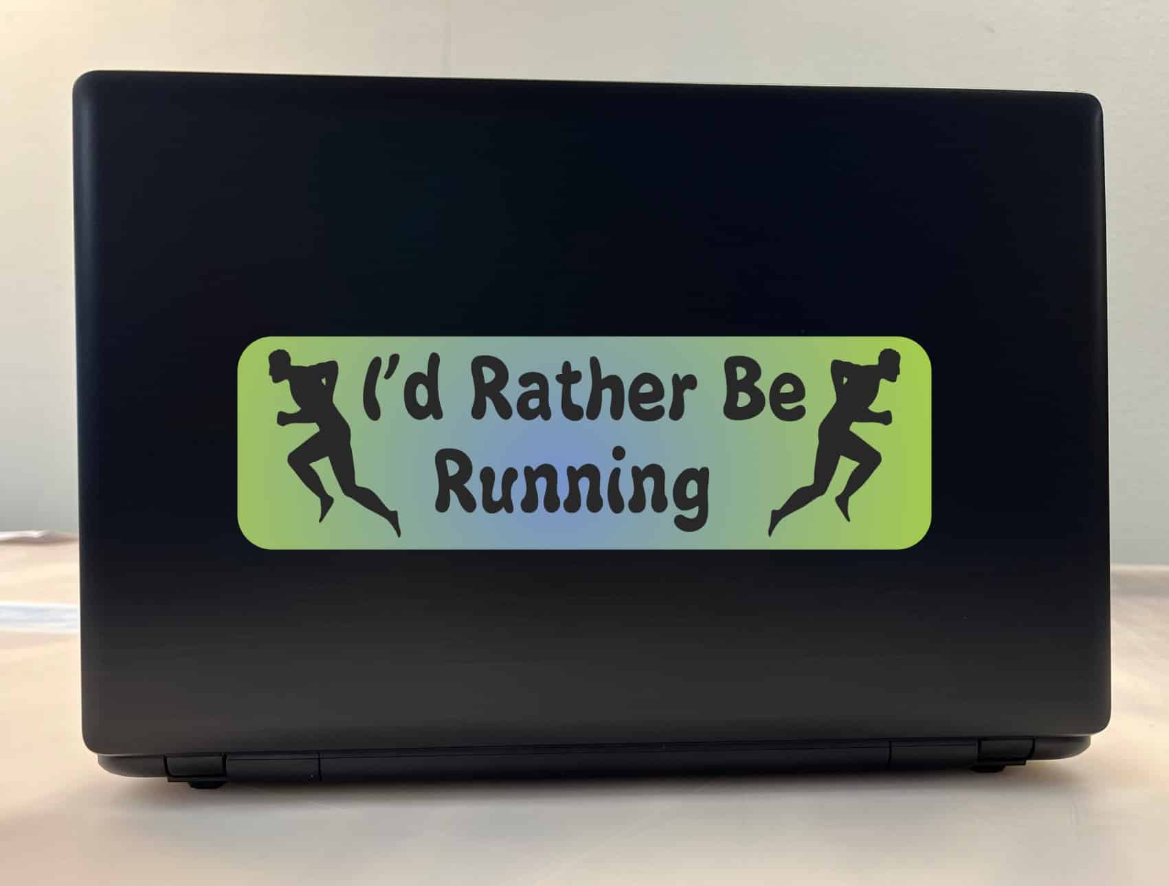 10in x 3in I'd Rather Be Running Bumper Sticker Decal Runner Vin - Image 3