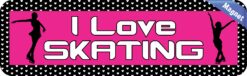 10in x 3in I Love Skating Sports Magnet Magnetic Vehicle Sign