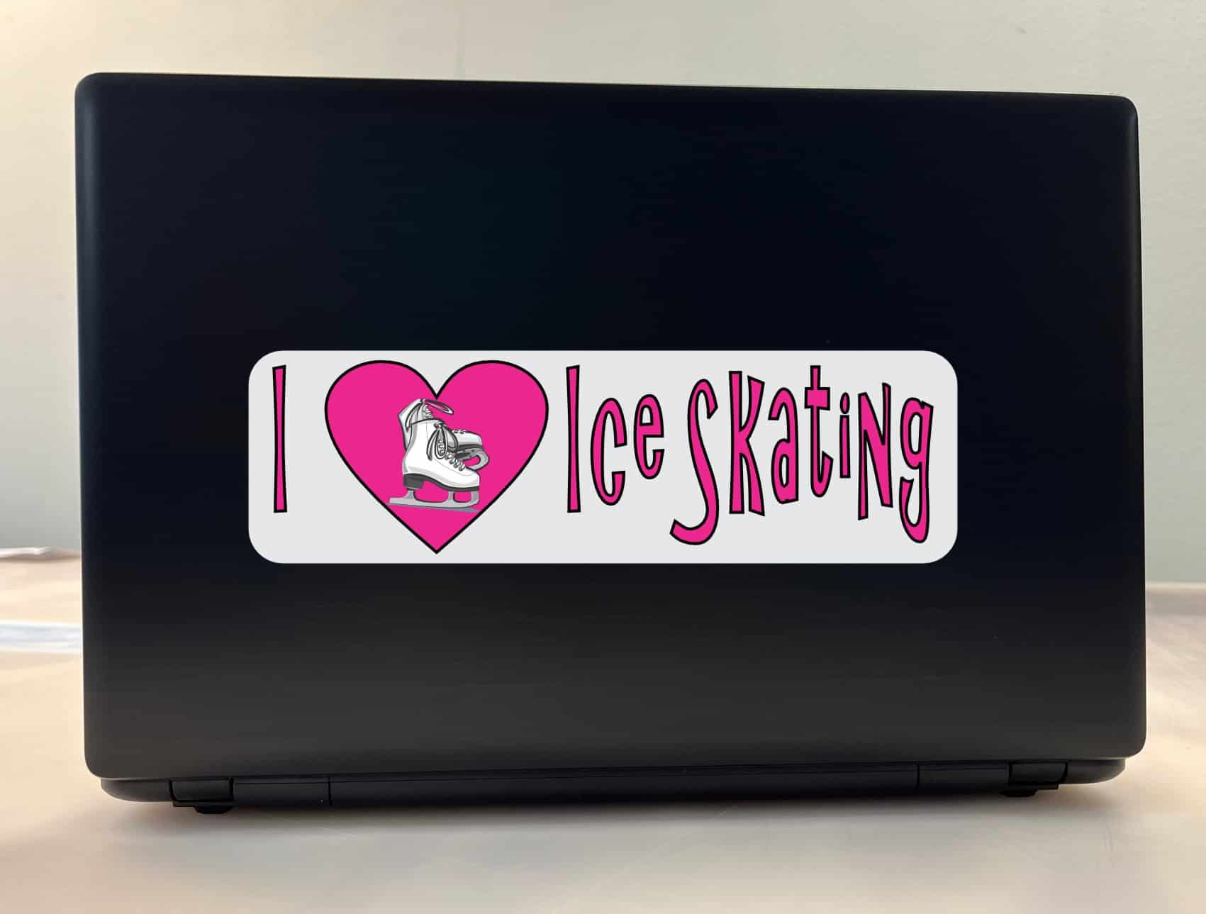 10in x 3in I Heart Ice Skating Love Sports Bumper Sticker Vinyl