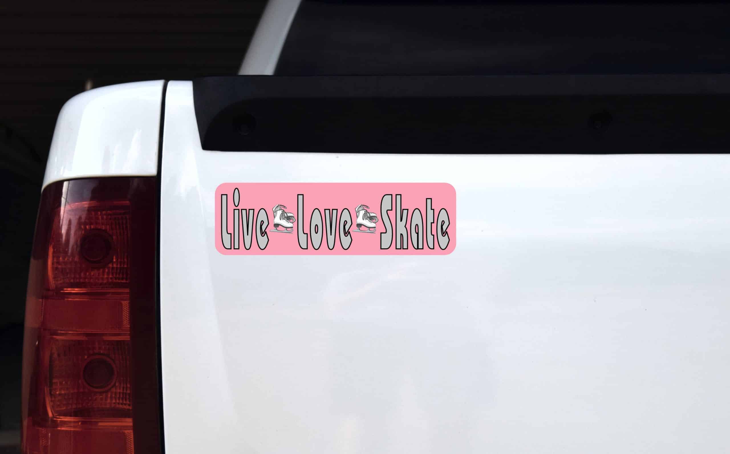 10in x 3in Live Love Skate Ice Skating Sports Magnet Magnetic Vehicle Sign - Image 3