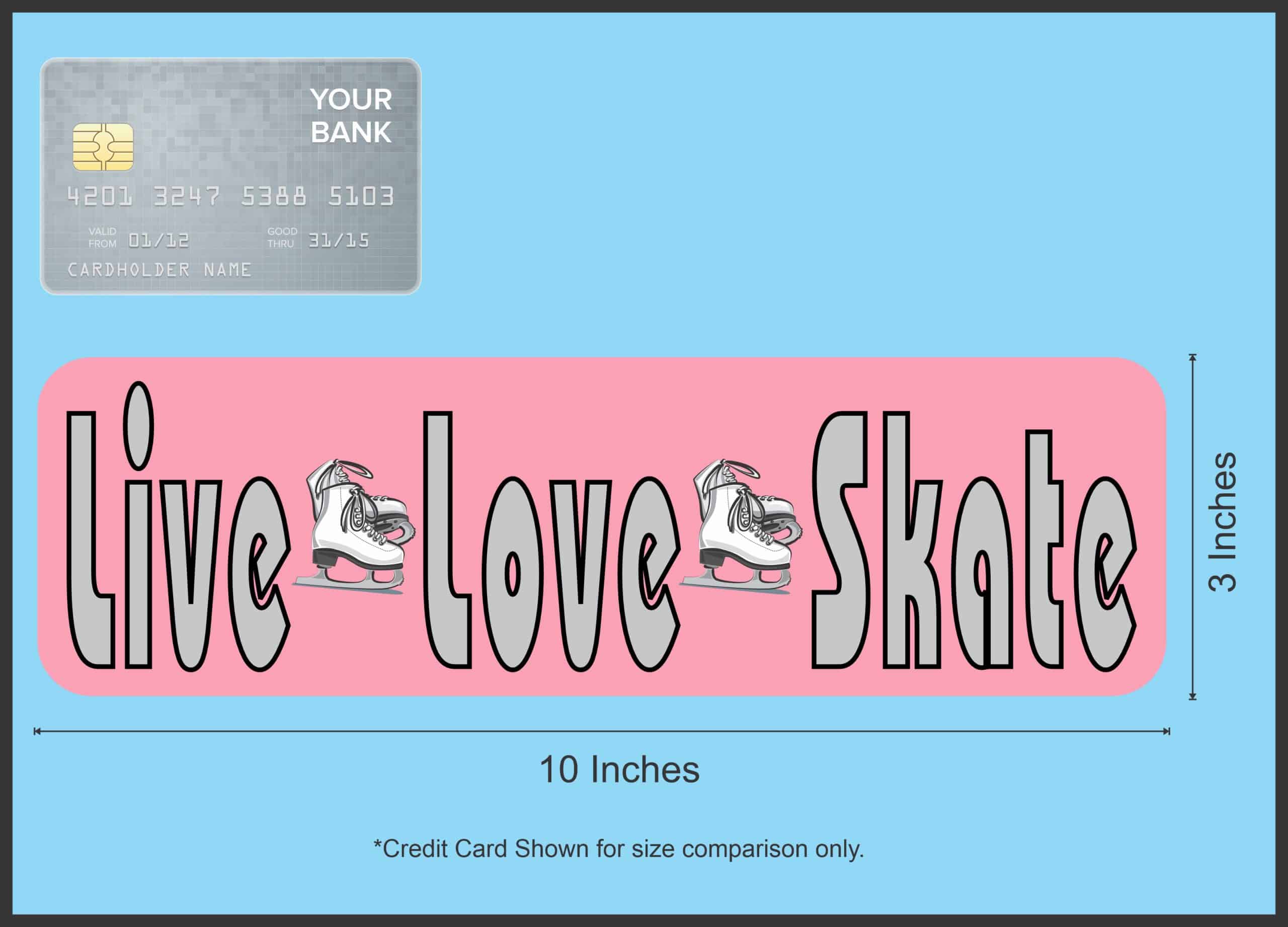 10in x 3in Live Love Skate Ice Skating Sports Magnet Magnetic Vehicle Sign - Image 4