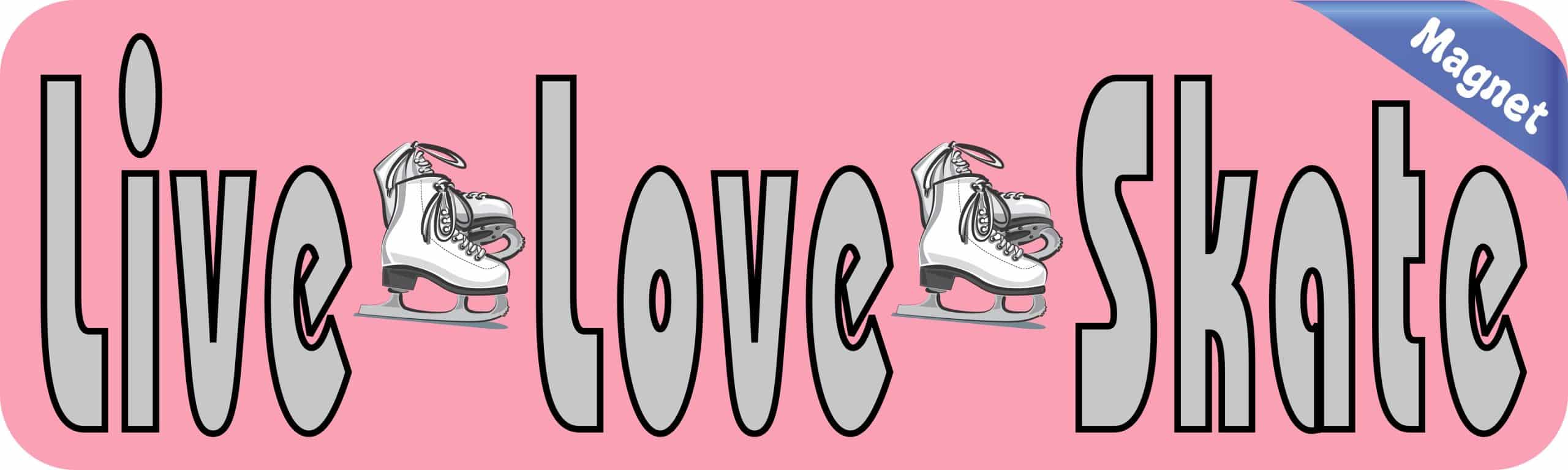 10in x 3in Live Love Skate Ice Skating Sports Magnet Magnetic Vehicle Sign - Image 2