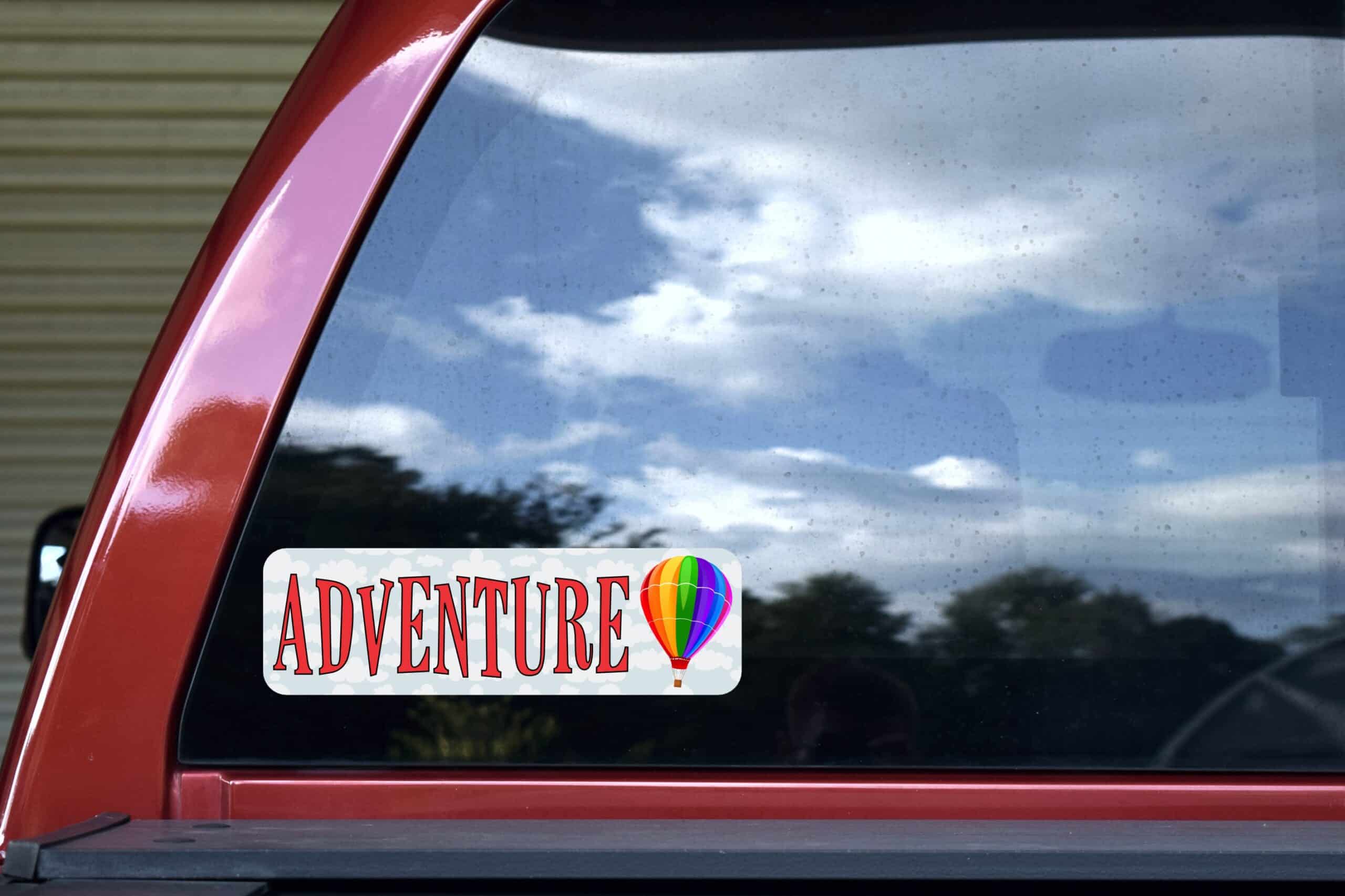 10in x 3in Adventure Ballooning Bumper Sticker Window Stickers Vinyl Decals Car Decal