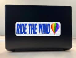 10in x 3in Ride The Wind Ballooning Bumper Sticker Window Stickers Vinyl Decals Car Decal