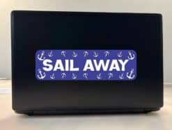 10in x 3in Sail Away Cruise Ship Sports Bumper Sticker Vinyl Window Decal
