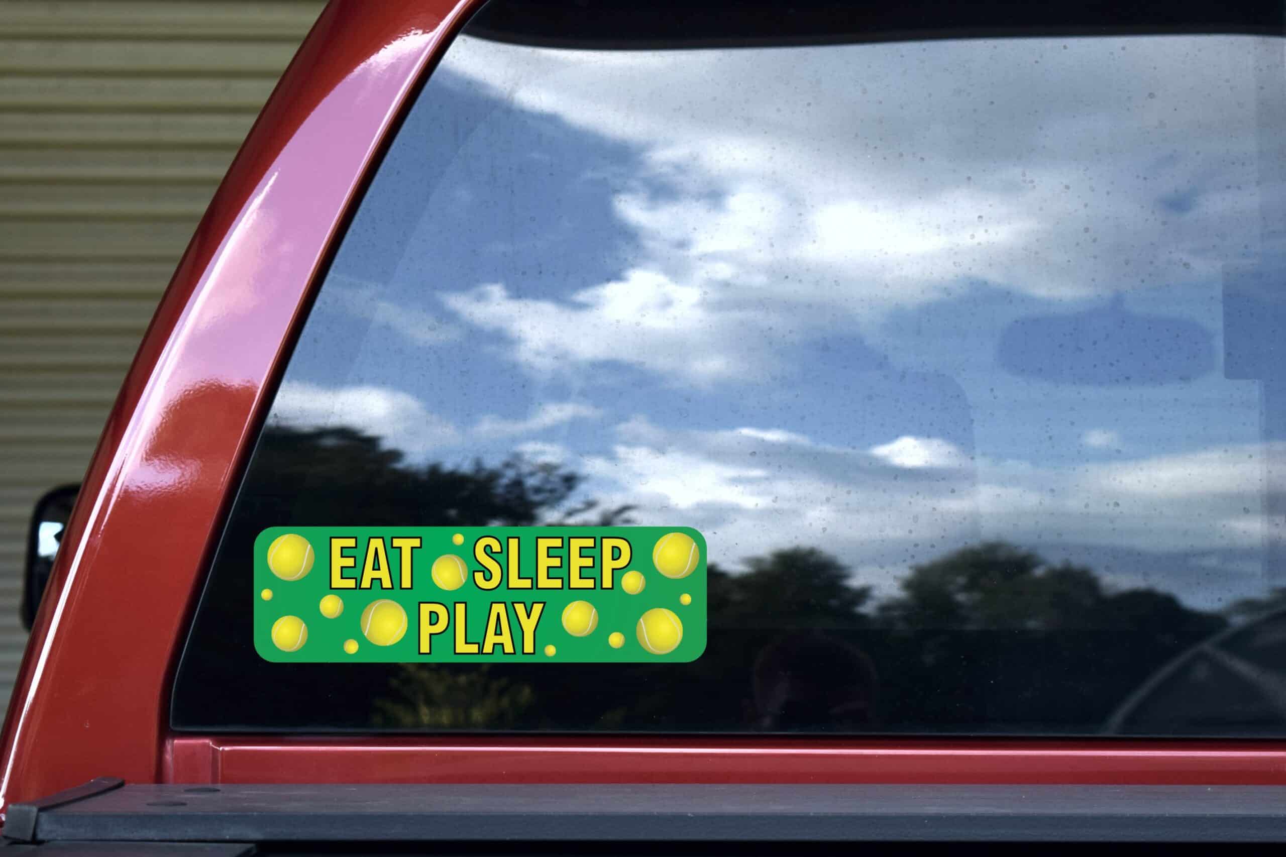 10in x 3in Eat Sleep Play Tennis Bumper Sticker Vinyl Decal Vehicle Stickers