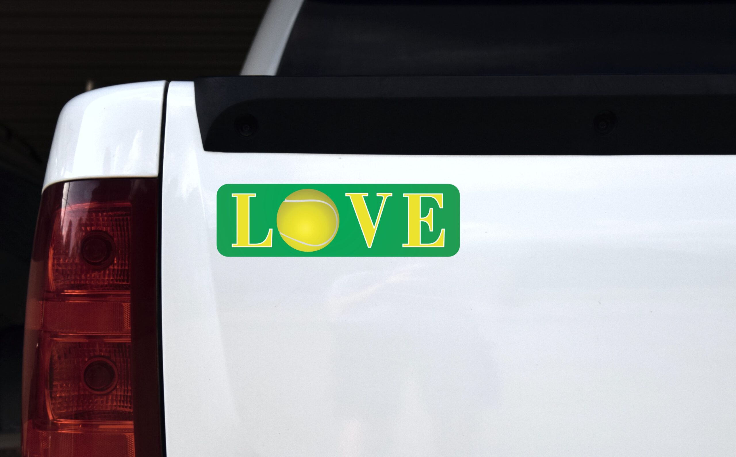 10in x 3in Love Tennis Ball Vinyl Bumper Sticker Decal Car Window Stickers Decals