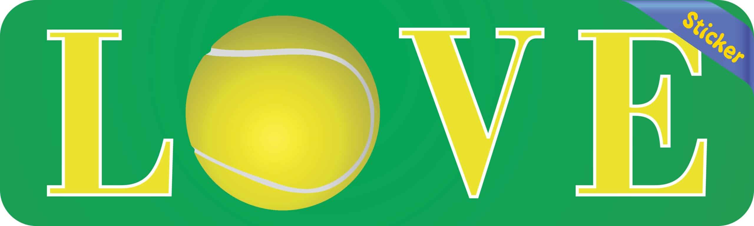 10in x 3in Love Tennis Ball Vinyl Bumper Sticker Decal Car Window Stickers Decals