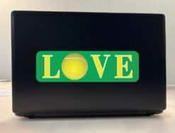 10in x 3in Love Tennis Ball Vinyl Bumper Sticker Decal Car Window Stickers Decals