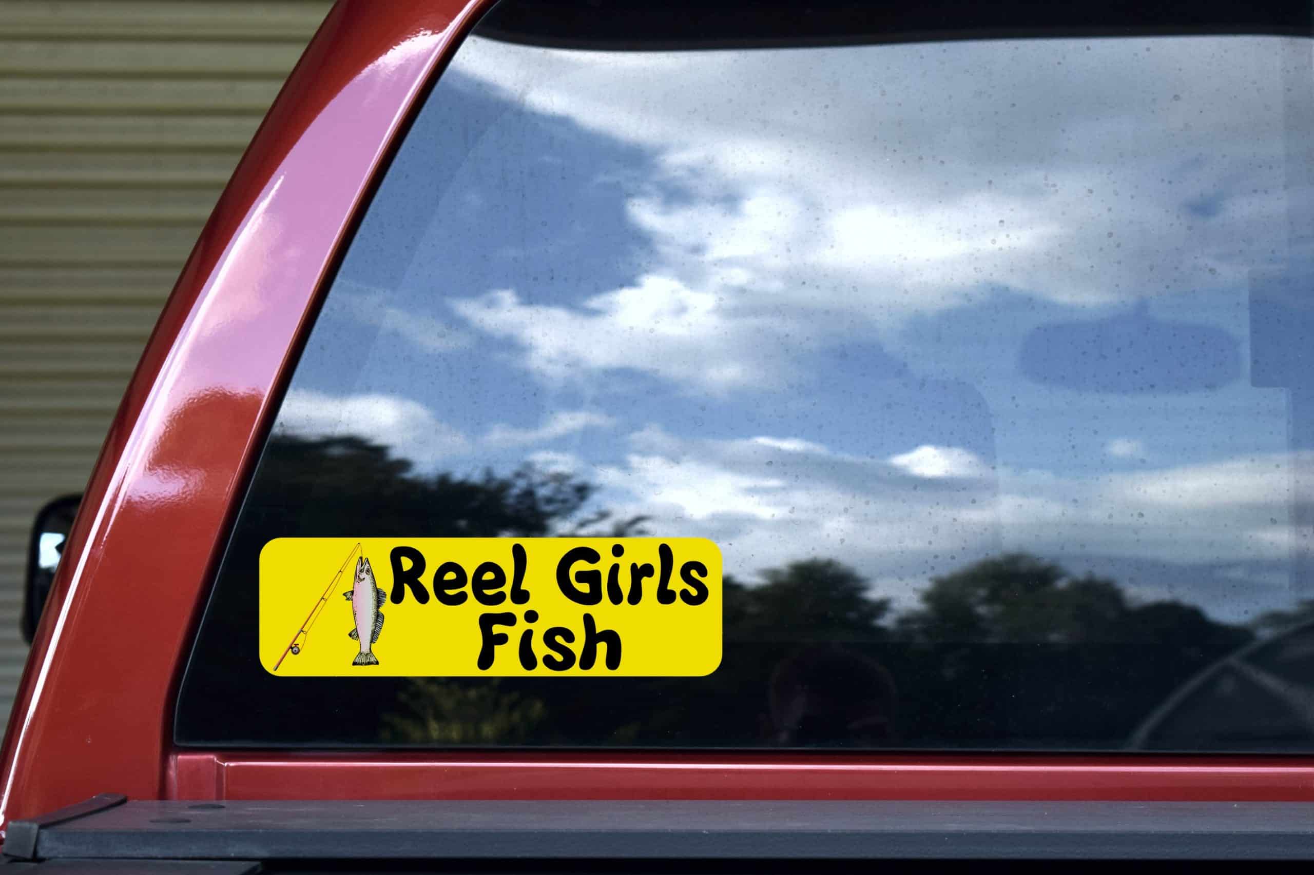 10in x 3in Rod n Reel Girls Fish Vinyl Bumper Sticker Decal Window Stickers Decals - Image 5