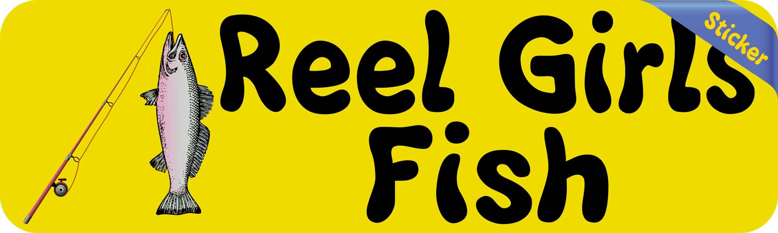 10in x 3in Rod n Reel Girls Fish Vinyl Bumper Sticker Decal Window Stickers Decals - Image 2