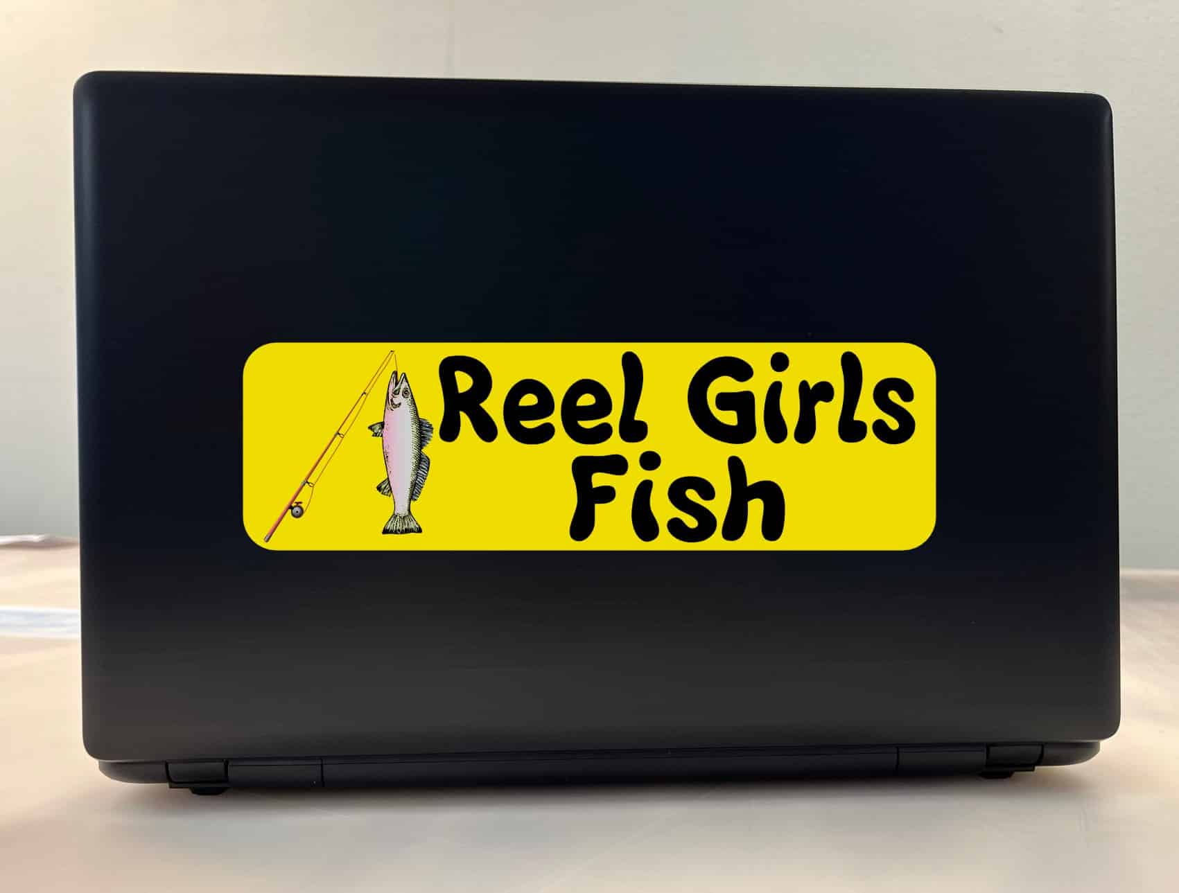 10in x 3in Rod n Reel Girls Fish Vinyl Bumper Sticker Decal Window Stickers Decals - Image 3