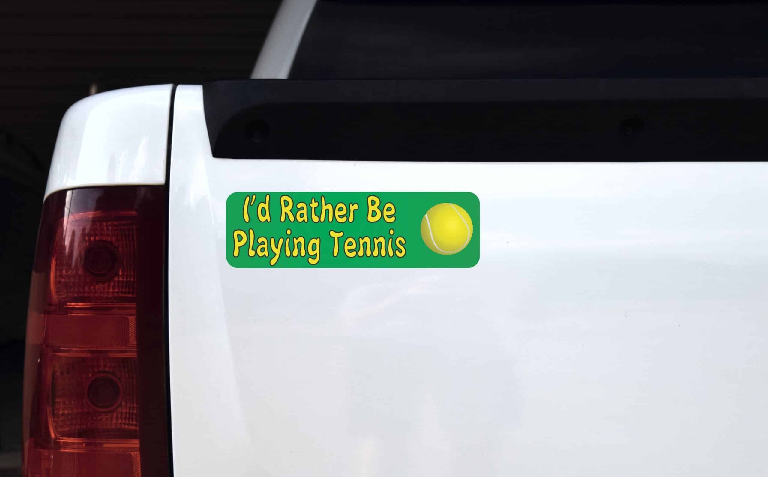 10in x 3in Id Rather Be Playing Tennis Bumper Magnet - Image 4
