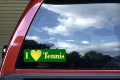 10in x 3in I Love (Heart) Tennis Bumper Stickers Window Decal St