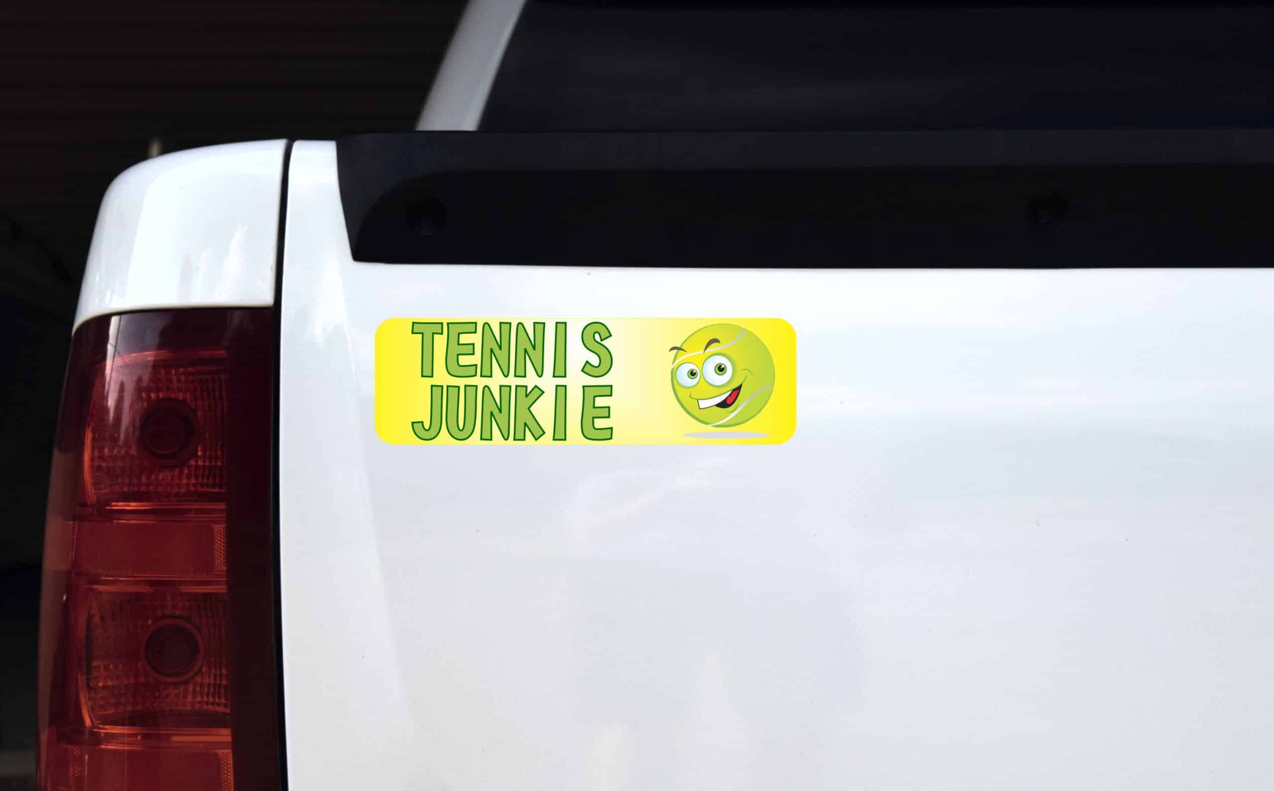 10in x 3in Tennis Junkie Vinyl Bumper magnet Car Truck magnetic magnet