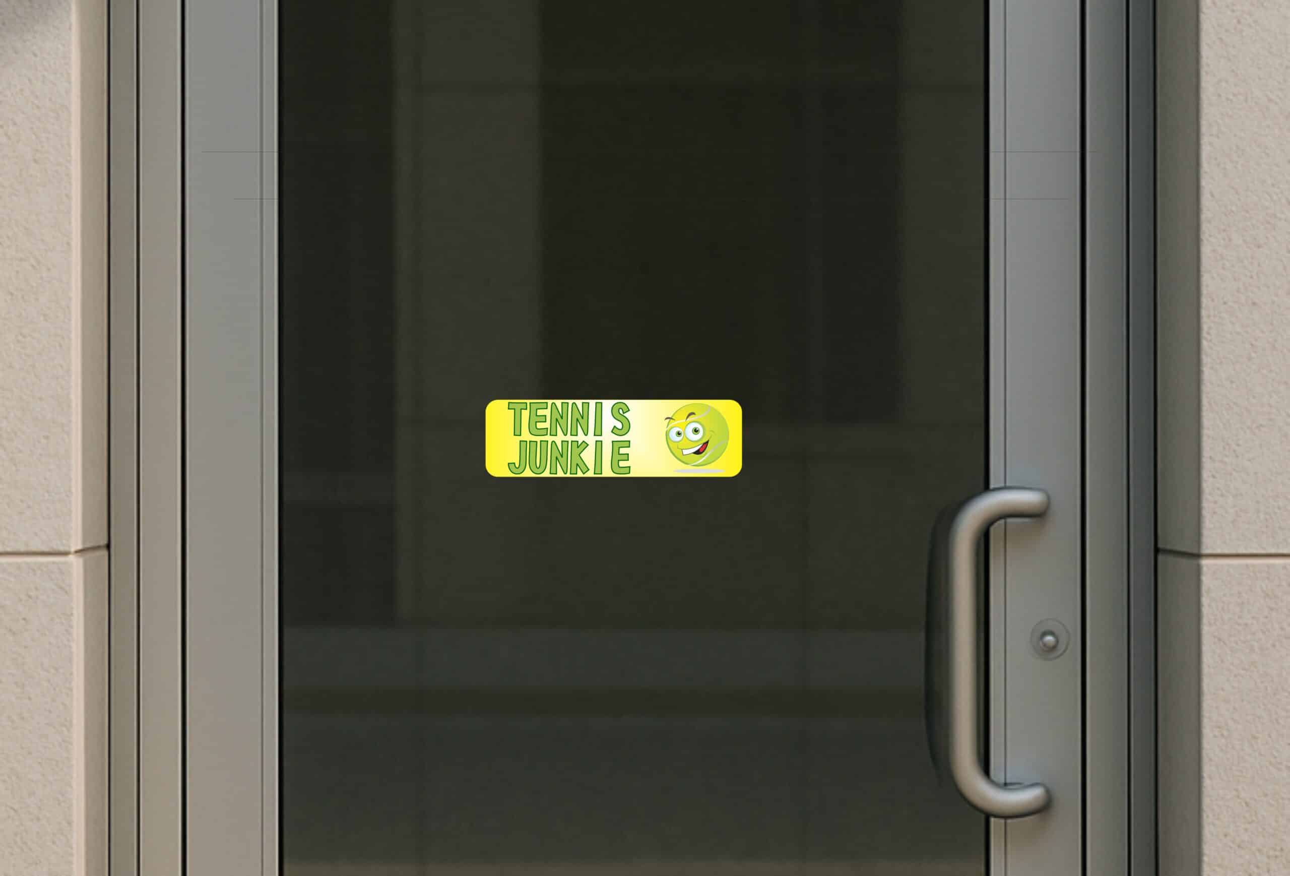 10in x 3in Tennis Junkie Bumper Sticker Vinyl Vehicle Sports Decal Stickers