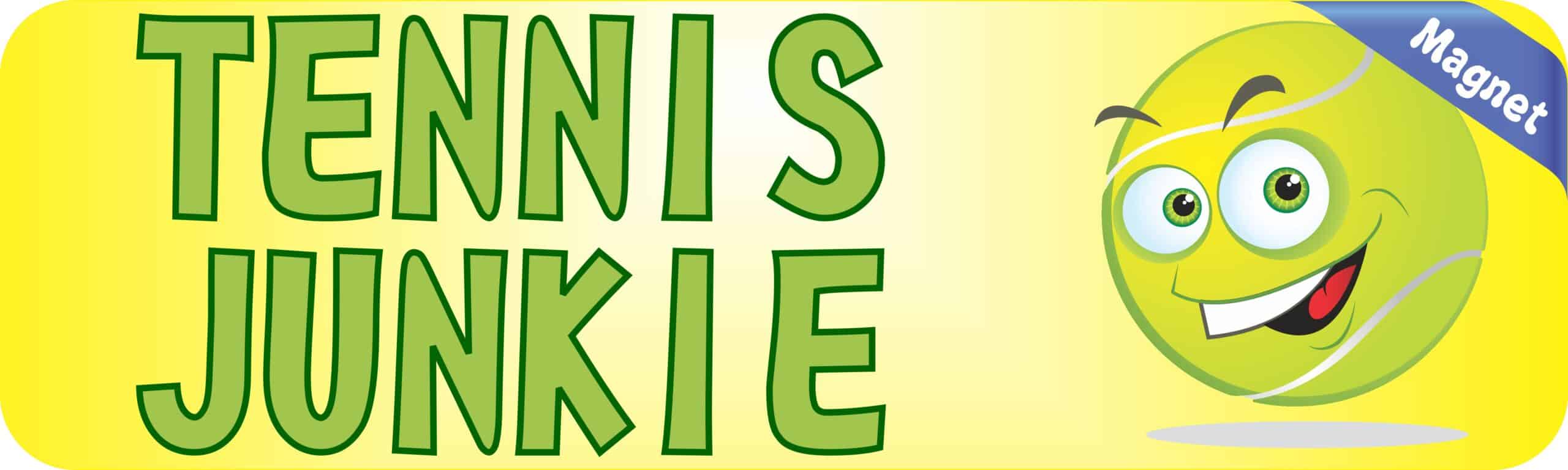 10in x 3in Tennis Junkie Vinyl Bumper magnet Car Truck magnetic magnet
