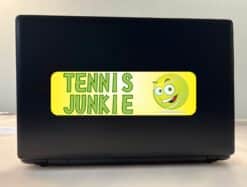 10in x 3in Tennis Junkie Bumper Sticker Vinyl Vehicle Sports Decal Stickers