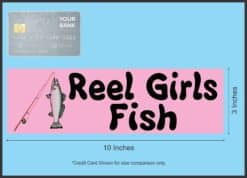 10in x 3in Rod Reel Girls Fish Vinyl Car Bumper Sticker Decal Window Stickers Decals