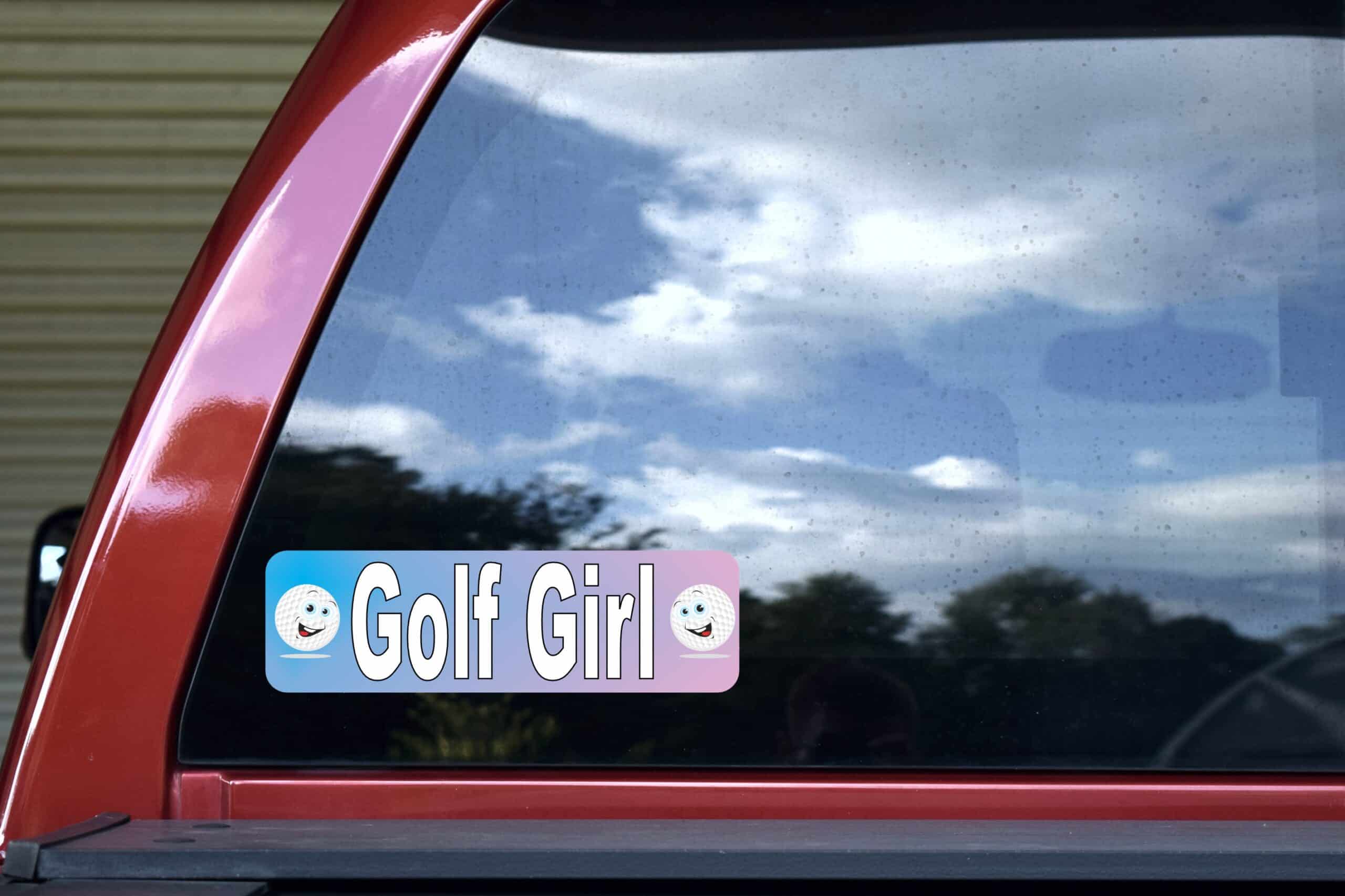 10in x 3in Golf Girl Bumper Stickers window decals decal sticker golfer player