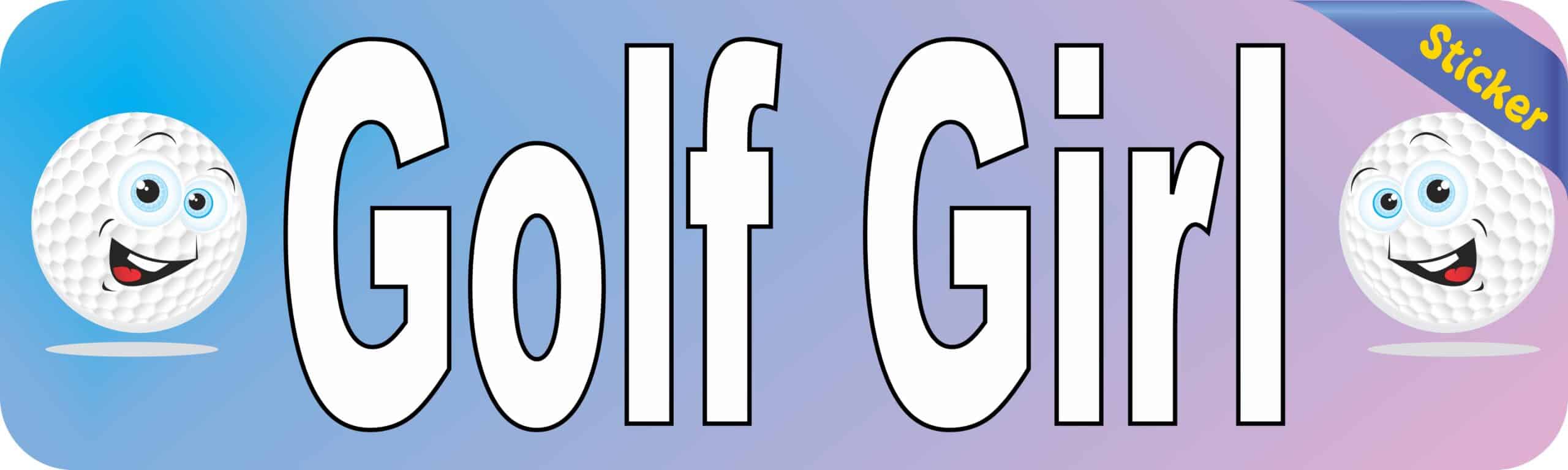10in x 3in Golf Girl Bumper Stickers window decals decal sticker golfer player