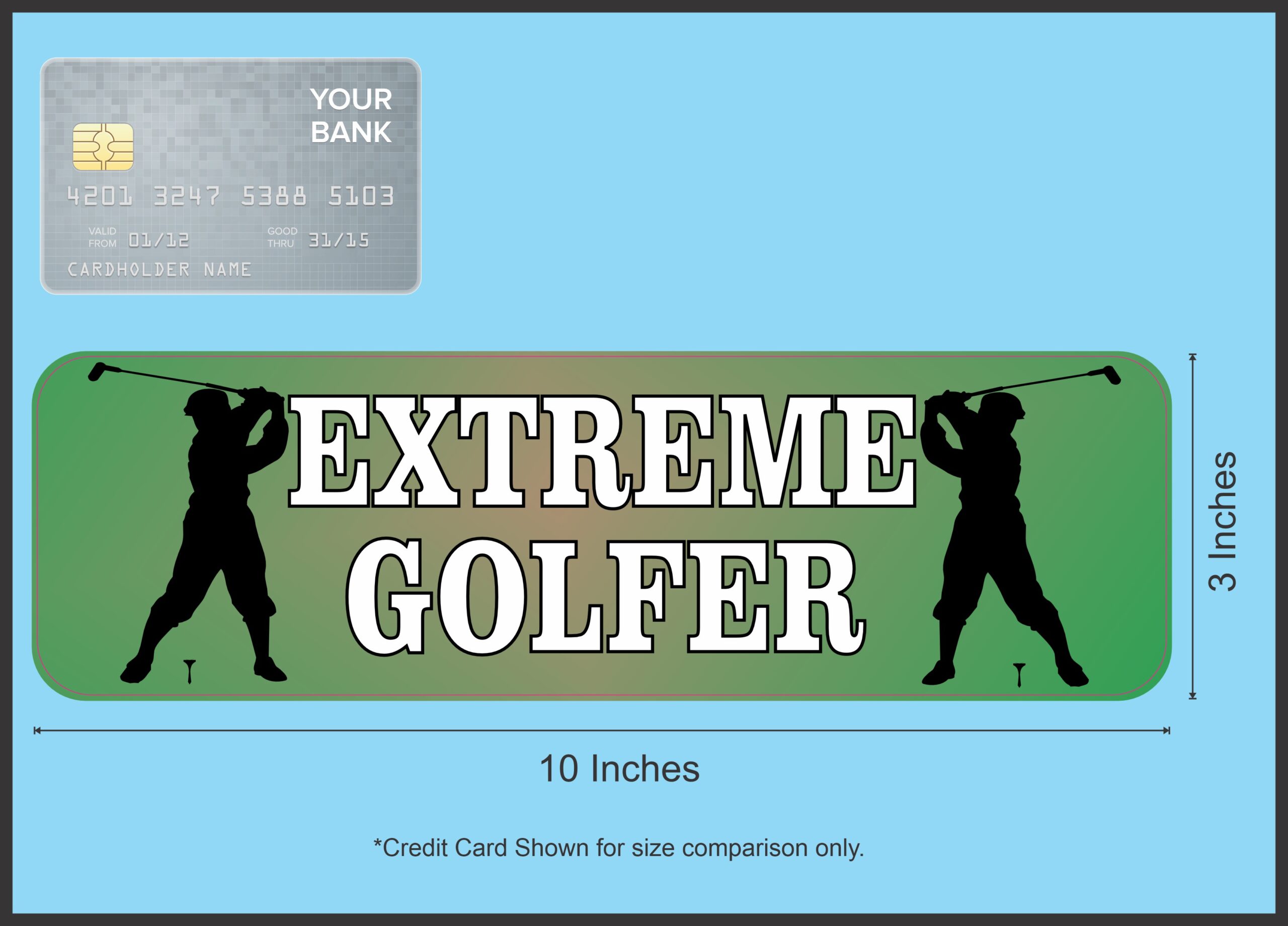 10in x 3in Extreme Golfer Bumper Stickers window decals decal sticker golf balls